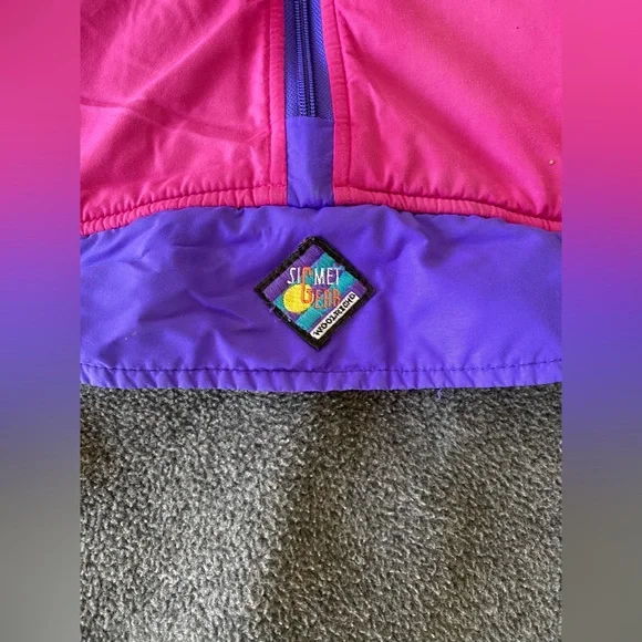 Woolrich Vintage Gray and Pink Fleece Pullover Ski Snow Gear Outdoor Medium - Picture 3 of 9